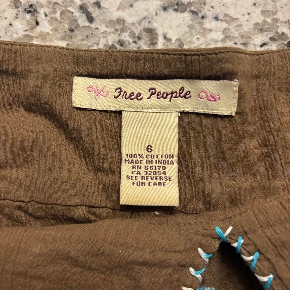 Free People Boho Embroidered Cotton Cami Tank Festival Fairy🧚♀️
